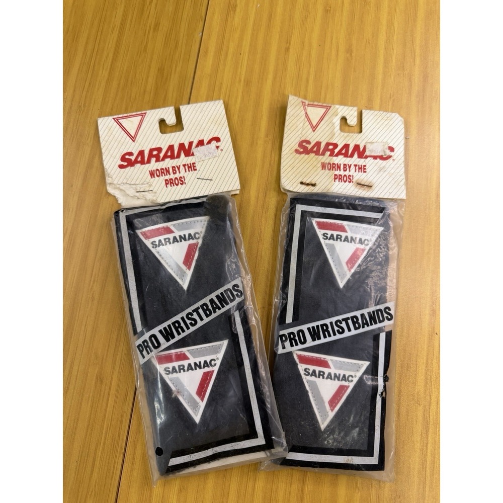 Lot Of 2 VINTAGE SARANAC PRO WRISTBANDS Black BRAND NEW SEALED